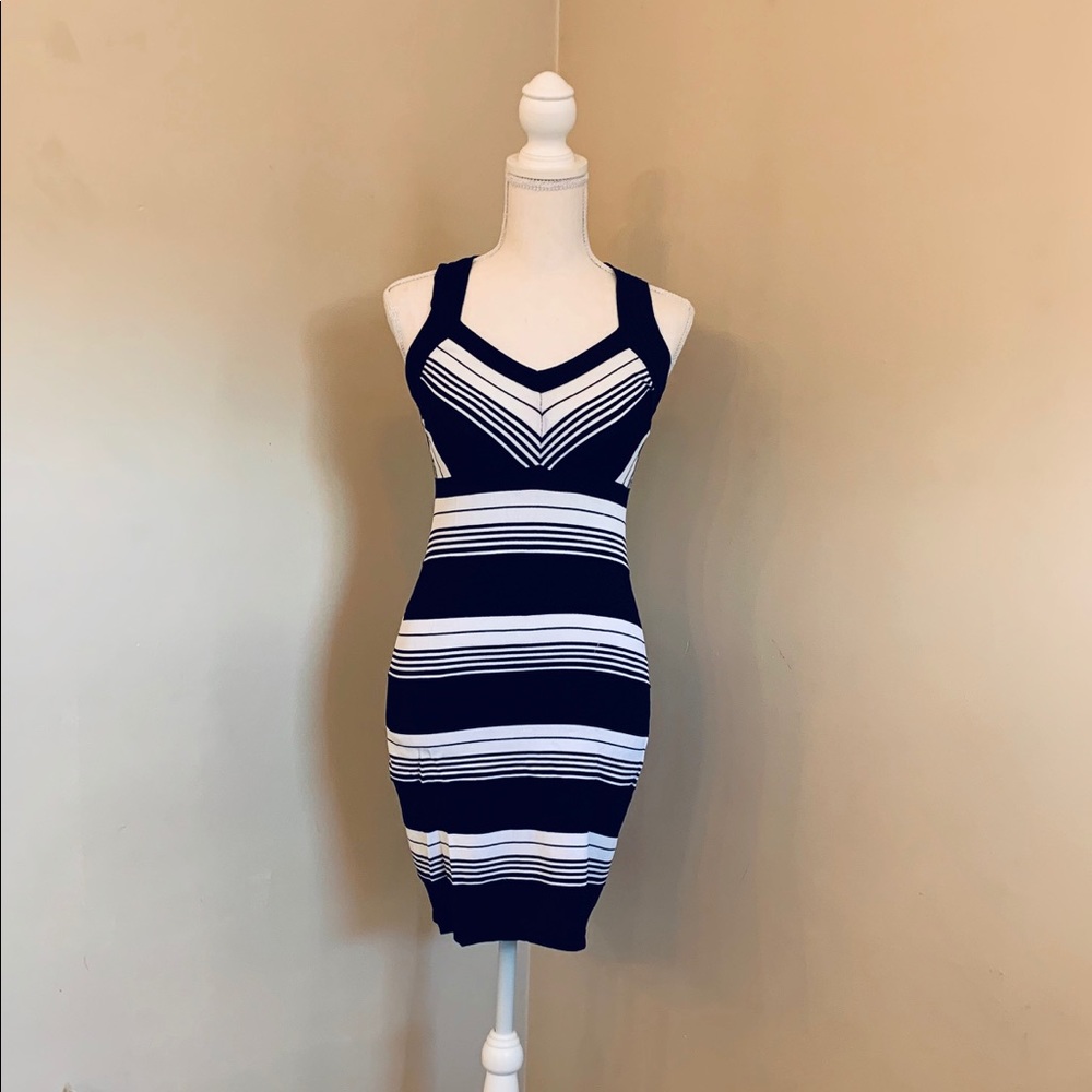 Arden B black and white body con dress